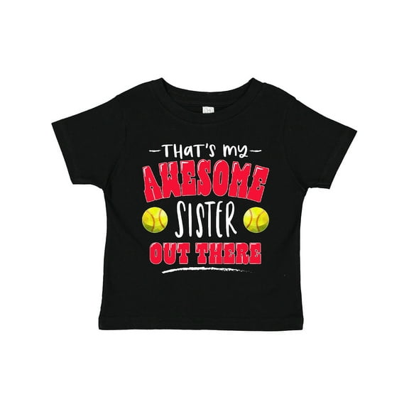 Inktastic That's My Awesome Sister out There with Softballs Boys or Girls Toddler T-Shirt