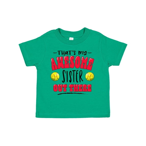 Inktastic That's My Awesome Sister out There with Softballs Boys or Girls Toddler T-Shirt