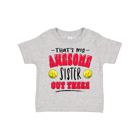 Inktastic That's My Awesome Sister out There with Softballs Boys or Girls Toddler T-Shirt