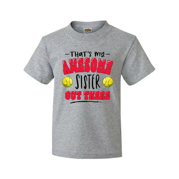 Inktastic That's My Awesome Sister out There with Softballs Youth T-Shirt