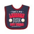 thumbnail image 1 of Inktastic That's My Awesome Sister out There with Volleyball Boys or Girls Baby Bib, 1 of 4