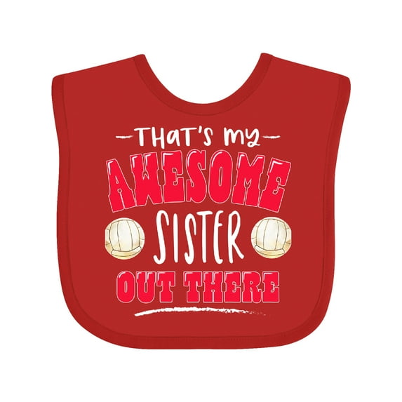 Inktastic That's My Awesome Sister out There with Volleyball Boys or Girls Baby Bib