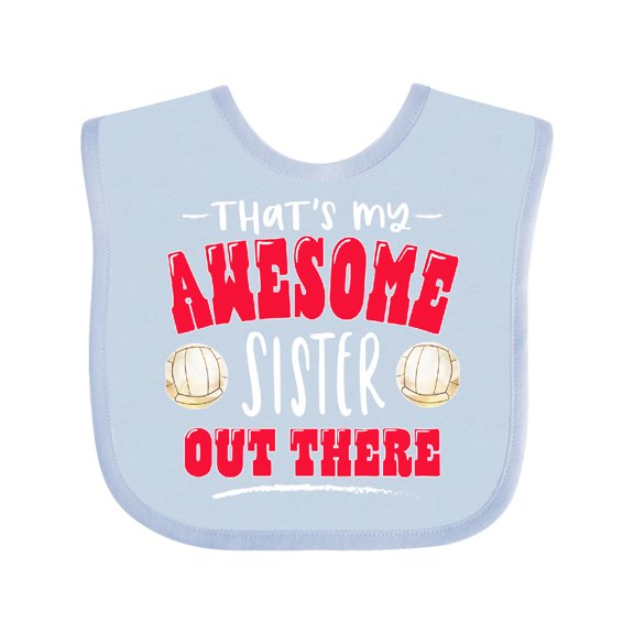 Inktastic That's My Awesome Sister out There with Volleyball Boys or Girls Baby Bib