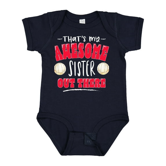Inktastic That's My Awesome Sister out There with Volleyball Boys or Girls Baby Bodysuit