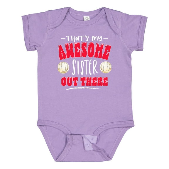 Inktastic That's My Awesome Sister out There with Volleyball Boys or Girls Baby Bodysuit