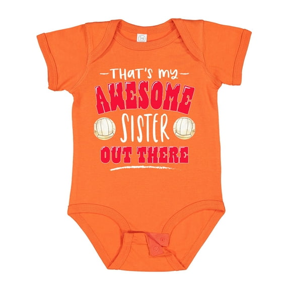 Inktastic That's My Awesome Sister out There with Volleyball Boys or Girls Baby Bodysuit