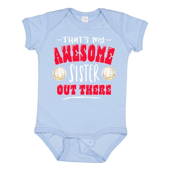 Inktastic That's My Awesome Sister out There with Volleyball Boys or Girls Baby Bodysuit