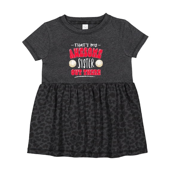 Inktastic That's My Awesome Sister out There with Volleyball Girls Baby Dress