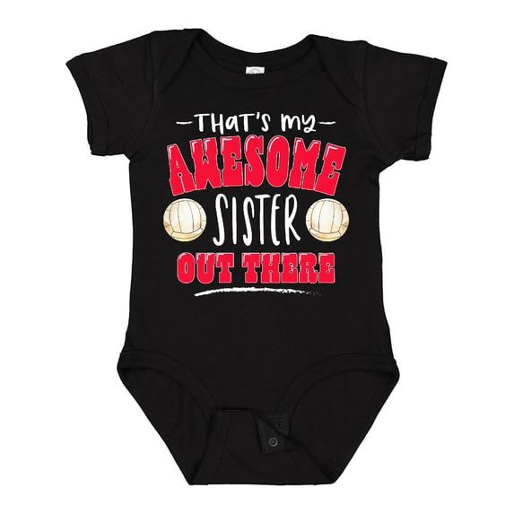 Inktastic That's My Awesome Sister out There with Volleyballs Boys or Girls Baby Bodysuit