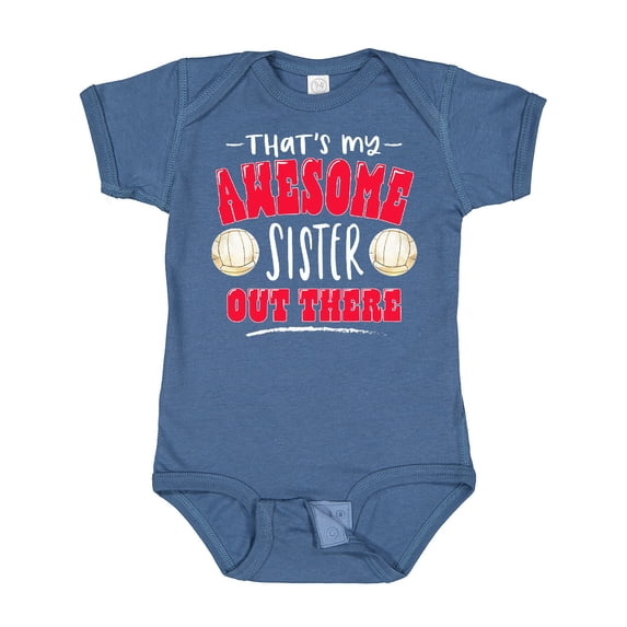 Inktastic That's My Awesome Sister out There with Volleyballs Boys or Girls Baby Bodysuit
