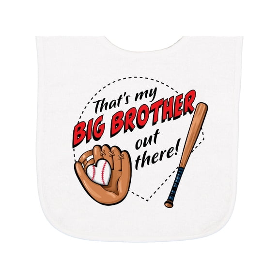 Inktastic That's My Big Brother out There Baseball Baby Terry Cloth Bib