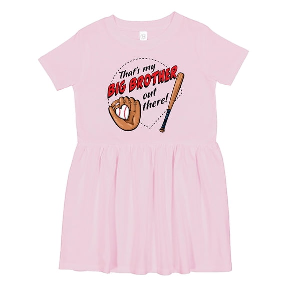 Inktastic That's My Big Brother out There Baseball Girls Toddler Dress