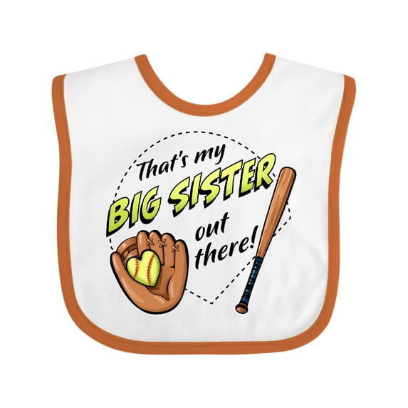 Inktastic That's My Big Sister out There Softball Boys or Girls Baby Bib