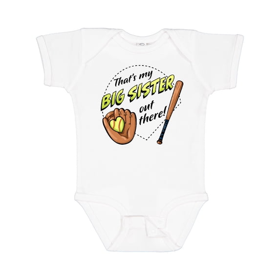 Inktastic That's My Big Sister out There Softball Boys or Girls Baby Bodysuit