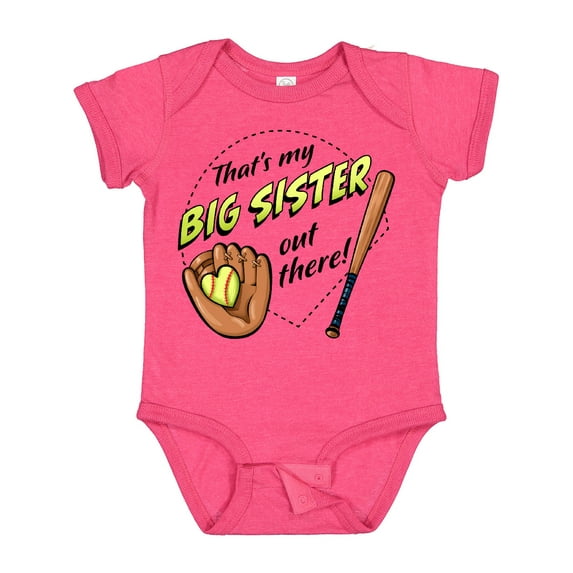 Inktastic That's My Big Sister out There Softball Boys or Girls Baby Bodysuit