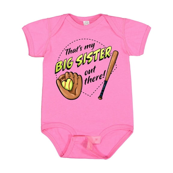 Inktastic That's My Big Sister out There Softball Boys or Girls Baby Bodysuit