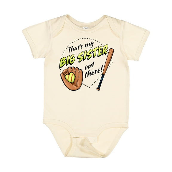 Inktastic That's My Big Sister out There Softball Boys or Girls Baby Bodysuit