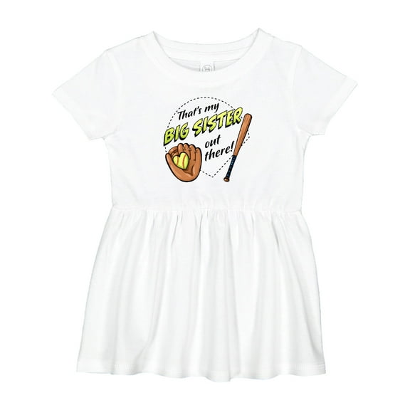 Inktastic That's My Big Sister out There Softball Girls Baby Dress