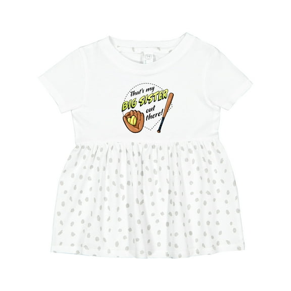 Inktastic That's My Big Sister out There Softball Girls Baby Dress