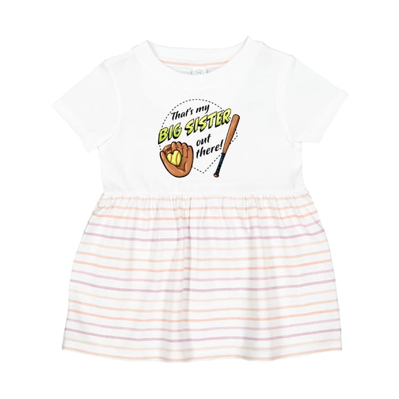 Inktastic That's My Big Sister out There Softball Girls Baby Dress