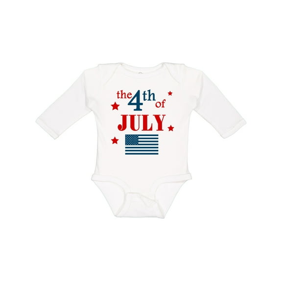 Inktastic The 4th of July- Boys or Girls Long Sleeve Baby Bodysuit
