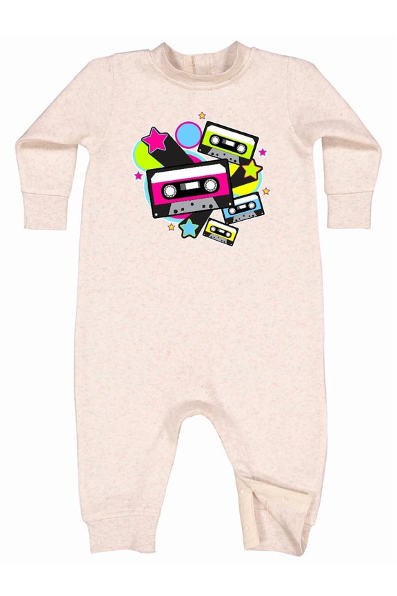 The 80s Cassette Tapes Baby Fleece Romper