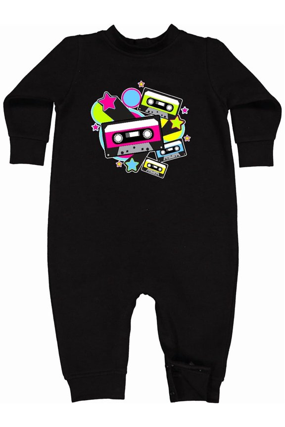 The 80s Cassette Tapes Baby Fleece Romper