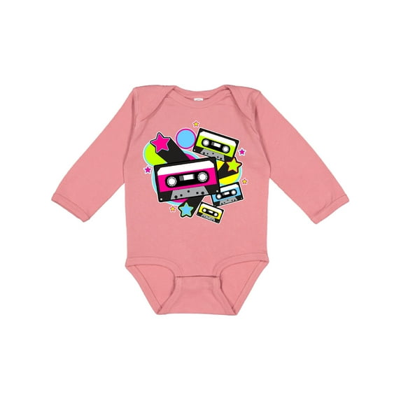 Inktastic The 80s Cassette Tapes Boys or Girls Long Sleeve Baby Bodysuit