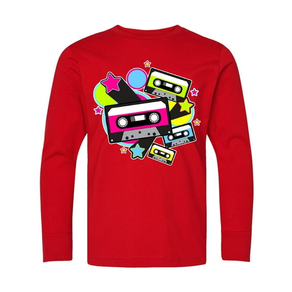Inktastic The 80s Cassette Tapes Long Sleeve Youth T-Shirt