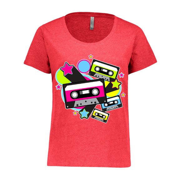 Inktastic The 80s Cassette Tapes Women's Plus Size T-Shirt