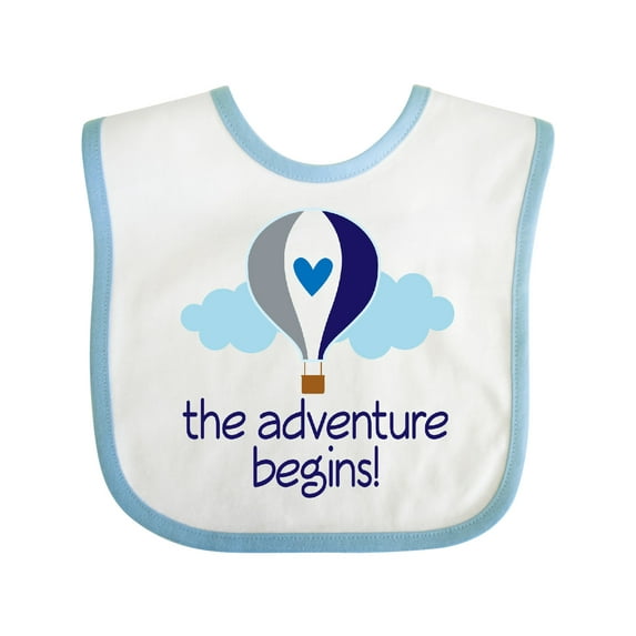 Inktastic The Adventure Begins Hot Air Balloon Boys Boys Baby Bib