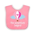 thumbnail image 1 of Inktastic The Adventure Begins Hot Air Balloon Girls Girls Baby Bib, 1 of 4