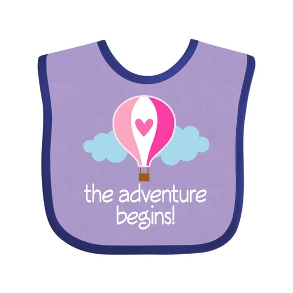 Inktastic The Adventure Begins Hot Air Balloon Girls Girls Baby Bib