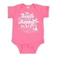 thumbnail image 1 of Inktastic The Beach is My Happy Place with Palm Trees Boys or Girls Baby Bodysuit, 1 of 5