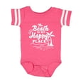 thumbnail image 1 of Inktastic The Beach is My Happy Place with Palm Trees Boys or Girls Baby Bodysuit, 1 of 5