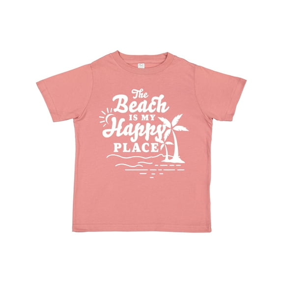 Inktastic The Beach is My Happy Place with Palm Trees Boys or Girls Toddler T-Shirt