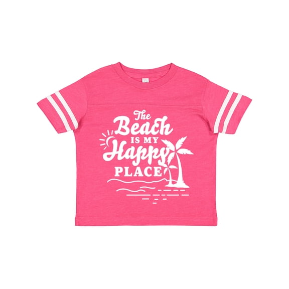 Inktastic The Beach is My Happy Place with Palm Trees Boys or Girls Toddler T-Shirt