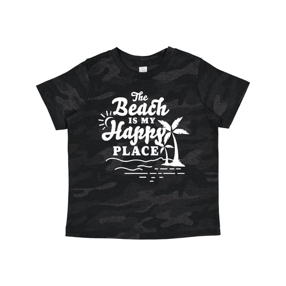 Inktastic The Beach is My Happy Place with Palm Trees Boys or Girls Toddler T-Shirt
