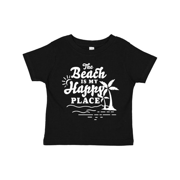 Inktastic The Beach is My Happy Place with Palm Trees Boys or Girls Toddler T-Shirt