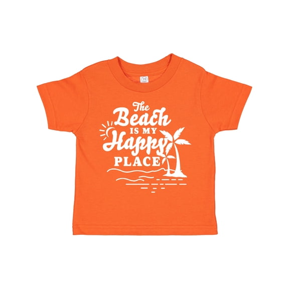 Inktastic The Beach is My Happy Place with Palm Trees Boys or Girls Toddler T-Shirt