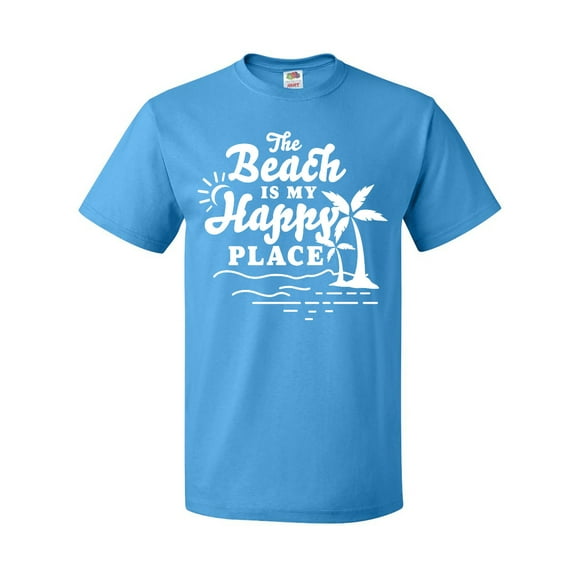 Inktastic The Beach is My Happy Place with Palm Trees T-Shirt