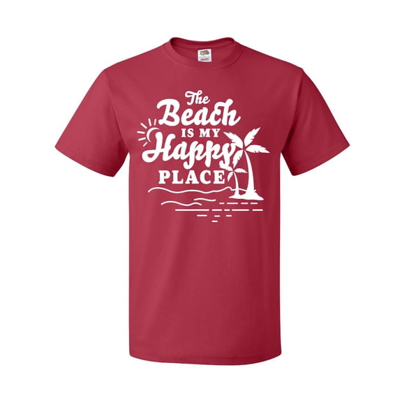Inktastic The Beach is My Happy Place with Palm Trees T-Shirt