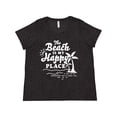 thumbnail image 1 of Inktastic The Beach is My Happy Place with Palm Trees Women's Plus Size T-Shirt, 1 of 5