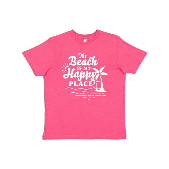 Inktastic The Beach is My Happy Place with Palm Trees Youth T-Shirt