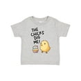 thumbnail image 1 of Inktastic The Chicks Dig Me Easter Baby Chick with Basket and Eggs Boys or Girls Toddler T-Shirt, 1 of 5