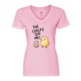 thumbnail image 1 of Inktastic The Chicks Dig Me Easter Baby Chick with Basket and Eggs Women's V-Neck T-Shirt, 1 of 5