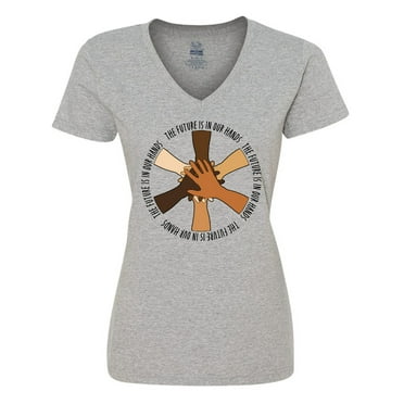 Inktastic The Future is in Our Hands Women's V-Neck T-Shirt