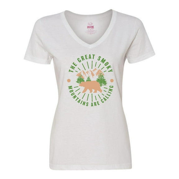 Inktastic The Great Smoky Mountains Are Calling Women's V-Neck T-Shirt