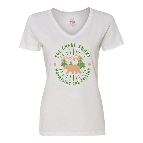 Inktastic The Great Smoky Mountains Are Calling Women's V-Neck T-Shirt