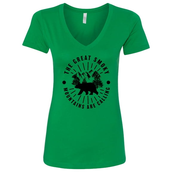 Inktastic The Great Smoky Mountains Are Calling Women's V-Neck T-Shirt